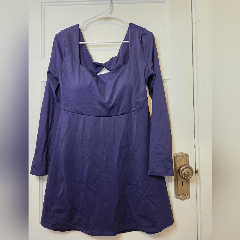 Navy Blue Long Sleeve Athletic Dress